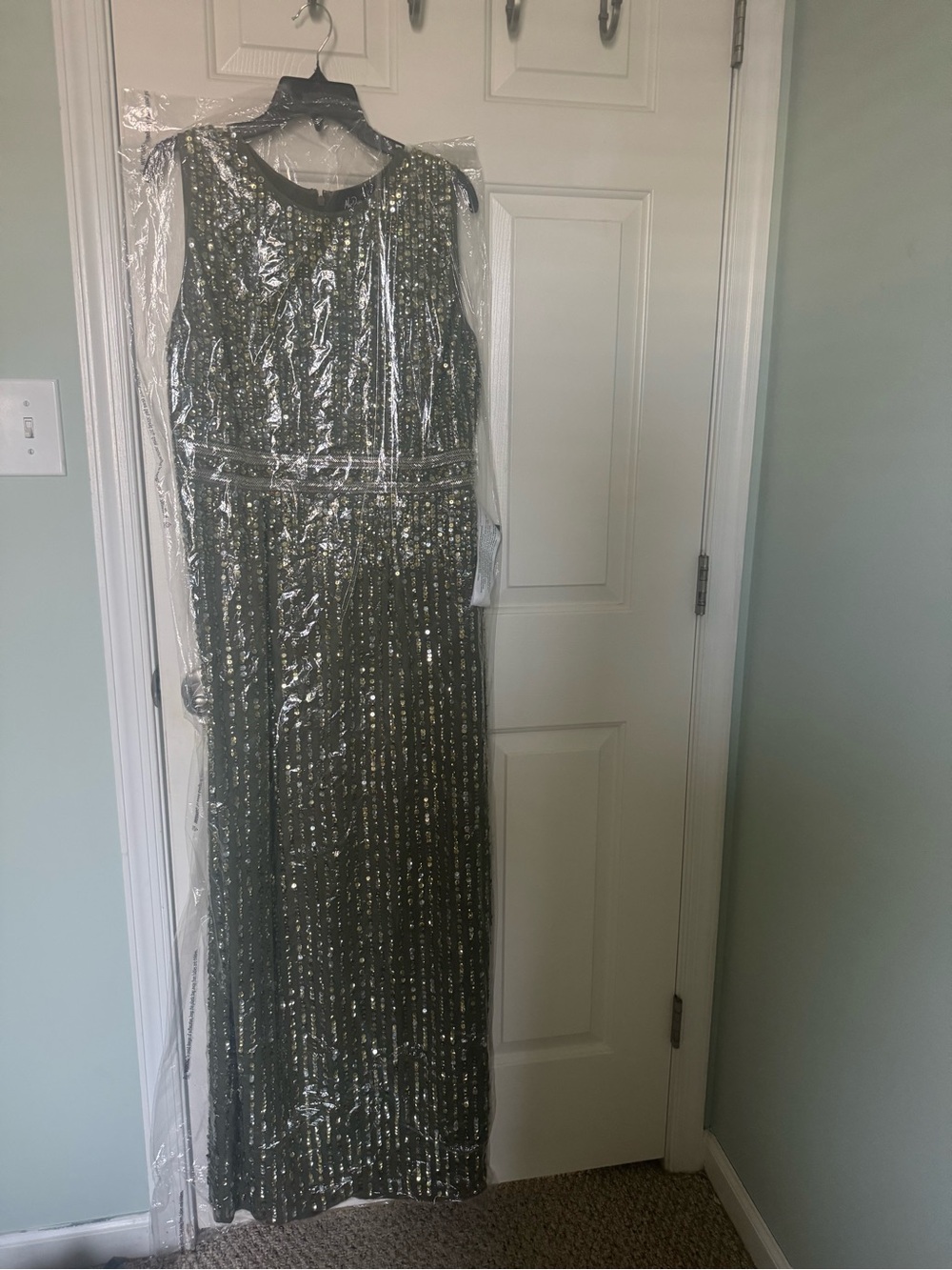 Mac Duggal Olive and Gold Sequin Mother of bride or groom type  Dress
